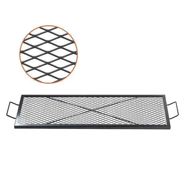 VEVOR Unique X-Marks Fire Pit Grill Grate, Rectangle Cooking Grate, 44 Inch Black, FXSKKWCHS4415ZHPVV0