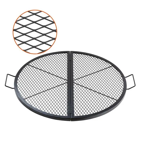 VEVOR X-Marks Fire Pit Grill Grate, Foldable Round Cooking Grate, 36 Inch Jet Black, YXSKKWCHSKZ36BP0XV0