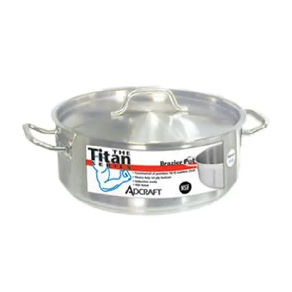 Adcraft Titan Induction Brazier Pot Cover 30 quart, BRSS-30