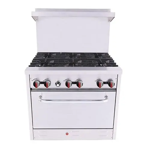 BakeMax 36" Gas 6 Burner Range Oven, BAS36O