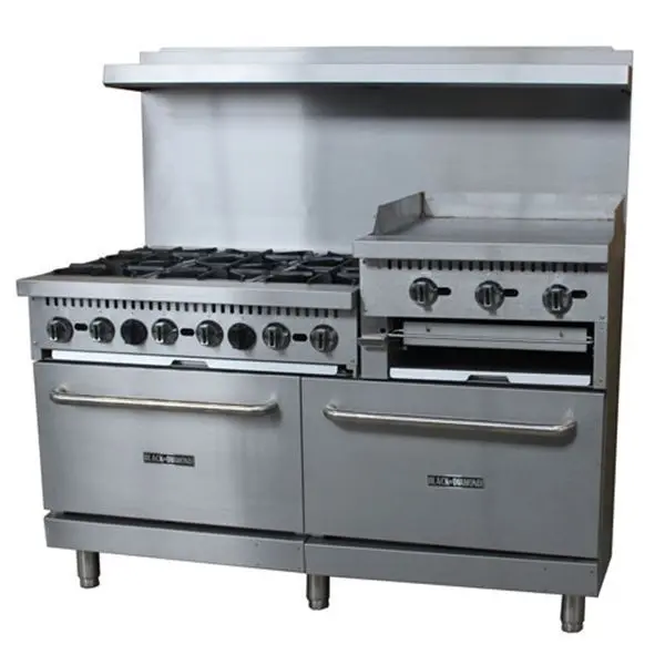 Black Diamond Gas Range/Griddle Combo - 60" Wide, BDGR-6024GB/NG