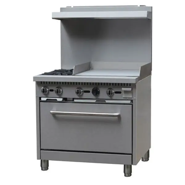 Ebony Diamond Gas Range/Griddle Combo - 36" Wide, BDGR-3624G/NG Black Diamond