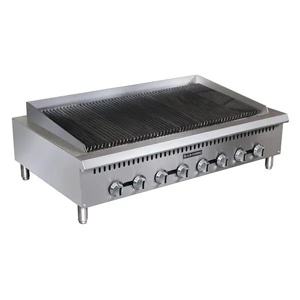 Ebony Diamond Heavy Duty Gas Charbroiler 48". Unit comes standard 4-5" adjustable legs, BDCTC-48 Black Diamond