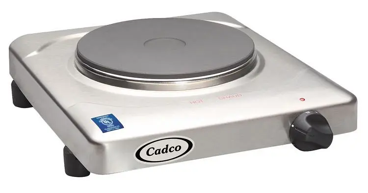 Cadco Cast Ductile Iron Hot Plate - 7-1/8" Cast Iron Burner, Stainless, KR-S2