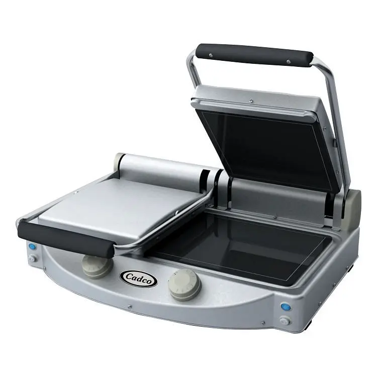 Cadco Industrial Double Clamshell Grill, Glass Ceramic, Unthreaded Top Plate, CPG-20F
