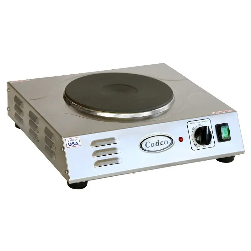 Cadco Luminous Large Cast Iron Heavy Duty Hot Plate - 9" Cast Iron Burner, LKR-220