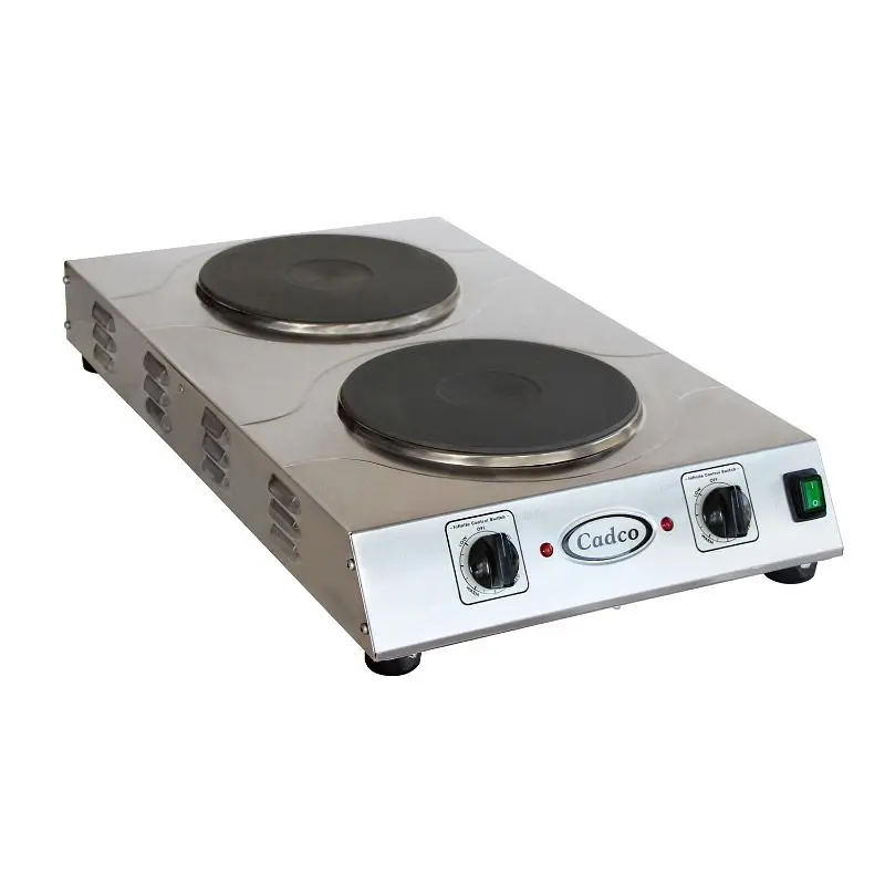 Cadco Strong Double Cast Cast Iron Space Saver Hot Plate, 9" Cast Iron Burners, CDR-3K