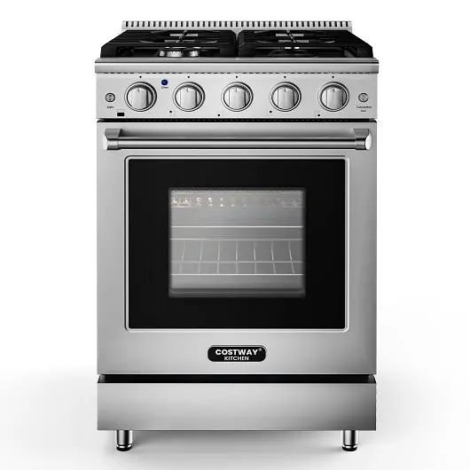 Costway Genuine 24 Inches Freestanding Unfinished Gas Range 4 Burners Cooktop, FP10540