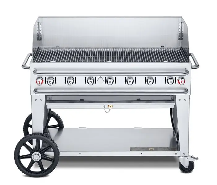 Crown Certified-Safe Verity 48" Rental Grill, Single Inlet Bulk Propane, 48” Windguard, CV-RCB-48WGP-SI-BULK Crown ...
