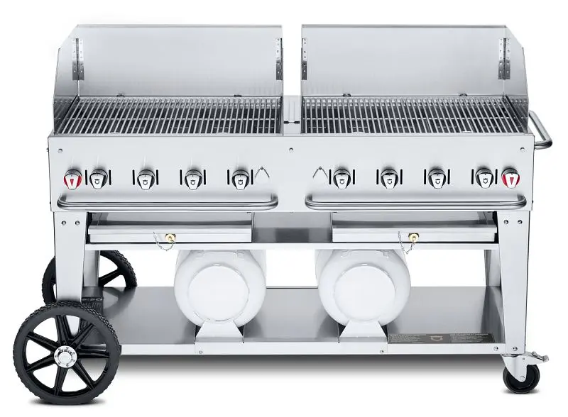 Crown Oversized Verity 60" Club Series Grill, Propane (Horizontal Tanks) 2-30” Windguards, CV-CCB-60WGP Crown Verity