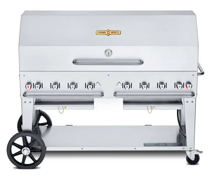 Crown Time-Tested Verity 60" Mobile Grill, Single Inlet Bulk Propane, Roll Dome and Bun Rack, CV-MCB-60-SI-BULK-1RDP ...