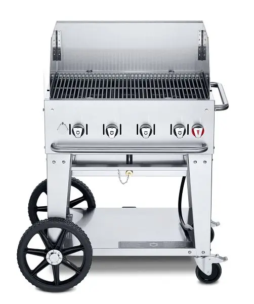 Crown Verity 30" Mobile Grill, Plain Gas 1-30” Windguard, CV-MCB-30WGP-NG