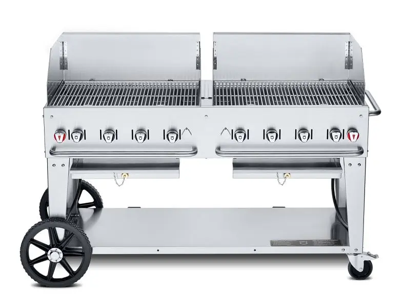 Crown Verity 60" Mobile Grill, Unfinished Gas 2-30” Windguard, CV-MCB-60WGP-NG