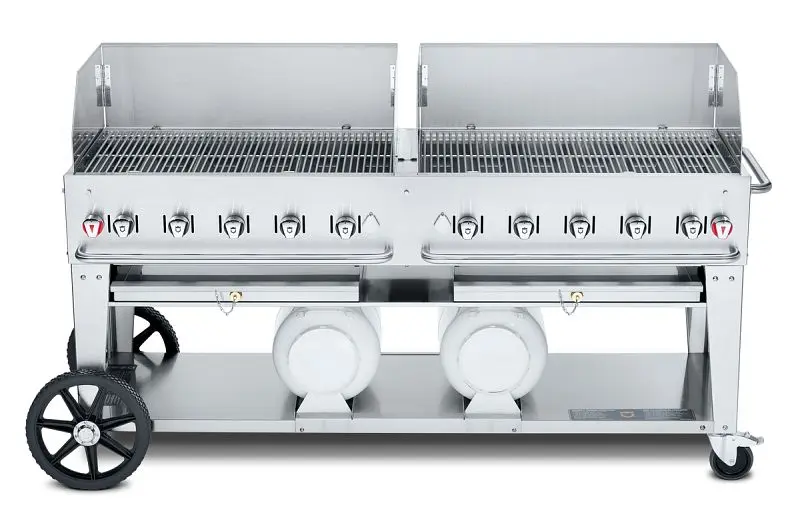 Crown Verity 72" Club Series Grill, Propane (Horizontal Tanks) 2-36” Windguards, CV-CCB-72WGP