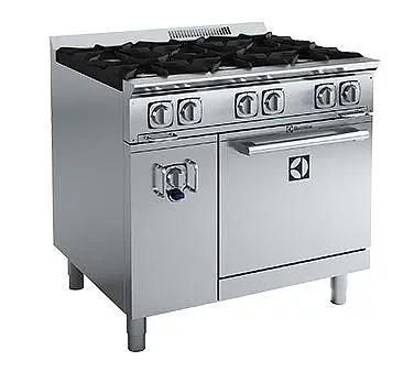Electrolux Professional EMPower Restaurant Range, gas, 36" wide, (6) 33,000 BTU (229,000 BTU total) open burners, sta...