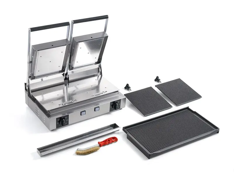 Eurodib PD-RR-PS Commercial Electric Panini Grill 10" x 19.7" Cooking surface, PD-RR-PS