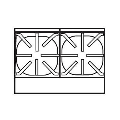 Imperial Adaptable Hotplate, gas, 24"W, (2) open burners & standing pilots, cast iron grates, IHPA-2-24