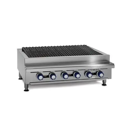 Imperial Countertop Charbroiler, gas, 36"W, (6) radiant burners, cast iron slanted top grates, IRB-36
