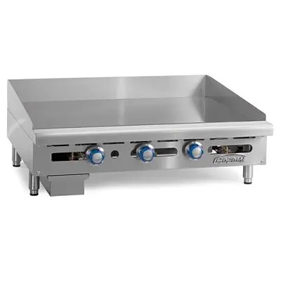 Imperial Countertop Griddle, gas, 36"W x 24"D surface, 1" polished steel plate, (3) burners, ITG-36