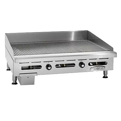 Imperial Enhanced Countertop Griddle, gas, 72" W x 24" D cooking surface, 1" thick, grooved plate, IGG-72-1