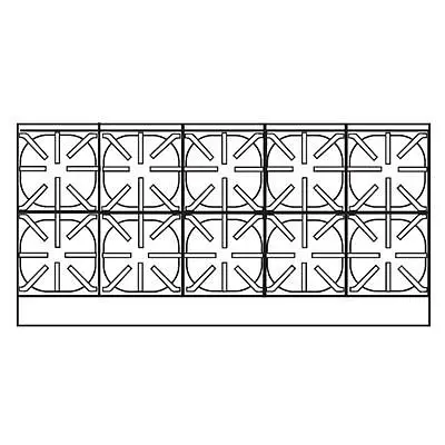 Imperial UL-Listed Hotplate, gas, 60"W, (10) open burners & standing pilot lights, cast iron grates, IHPA-10-60