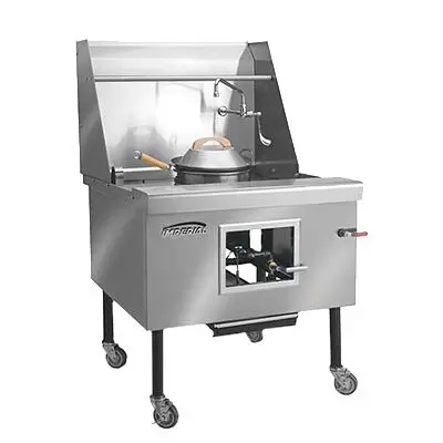 Imperial Wok Range, gas, 142", (5) burners, water cooled top, Chinese swing faucet, ICRA-5