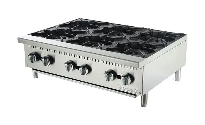 Migali 6 Burner Hot Plate, 36"x27.6"x13.1" (WxDxH), C-HP-6-36