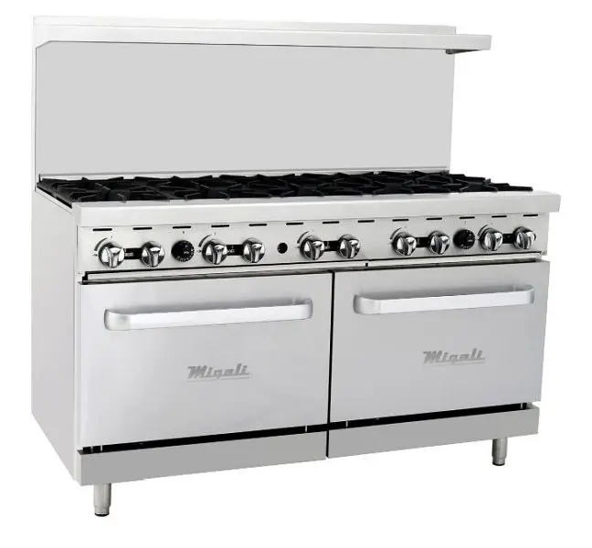 Migali 10 Burner, Liquid Propane Gas Range & Oven, 60"x31"x55.25" (WxDxH), Lift Gate included, C-RO10-L...