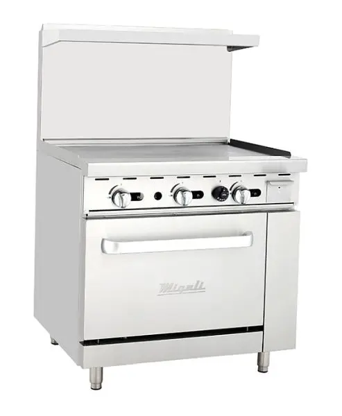 Migali Original 36” Griddle, 1x Oven, Natural Gas, 36"x31"x56.4" (WxDxH), C-RO-36G-NG