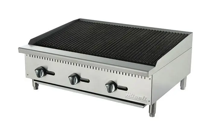 Migali Traditional 36″ Wide Char-Rock Broiler, 105,000 BTU, 36"x27.6"x15.2" (WxDxH), C-CR36