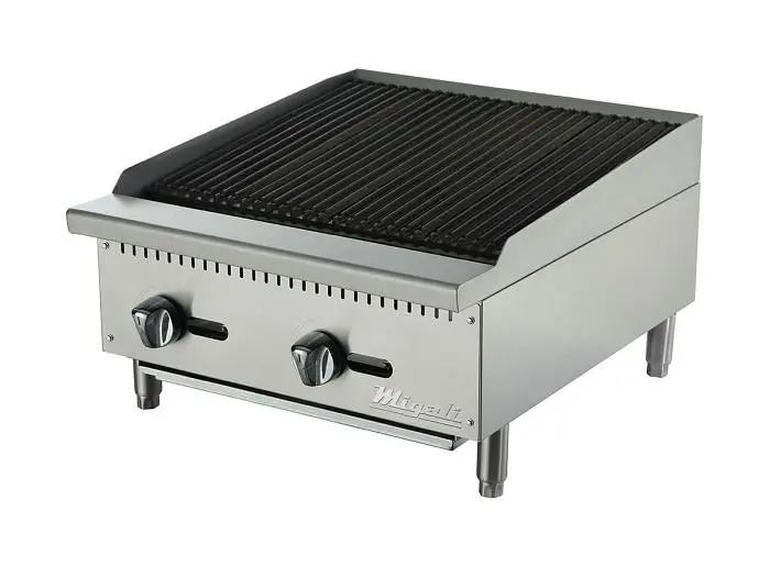 Migali 24″ Wide Char-Rock Broiler, 70,000 BTU, 24"x27.6"x15.2" (WxDxH), Lift Gate included, C-CR24+LG