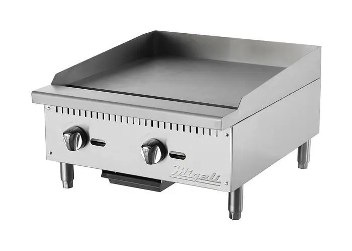 Migali 24″ Wide Manual Griddle, 60,000 BTU, 24"x28.6"x15.2" (WxDxH), Lift Gate included, C-G24+LG