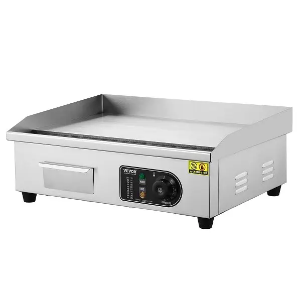 VEVOR Commercial Electric Griddle, 3200 W Countertop Flat Top Grill 122℉-572℉, SYKDBLQP10MMES819V4