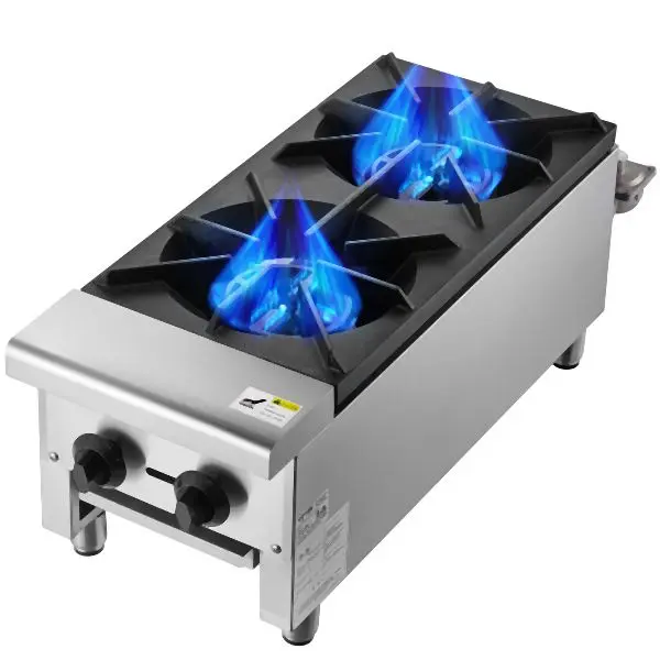 VEVOR Commercial Gas Range Stove 2 Burners Countertop Cooking Hot Plate Kitchen, 56,000 BTU, SYTSRQZBDJK21ROHBV0