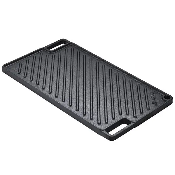 VEVOR Reversible Grill/Griddle, 9.7"x16.7" Pre-Seasoned Cast Iron Griddle, SMJP17YCZT00YZQJ6V0