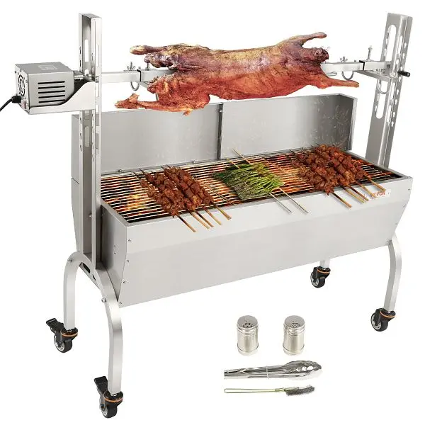 VEVOR Roaster Spit Rotisserie BBQ Grill, Baffled, HLKD4650W60KG8A4TV1