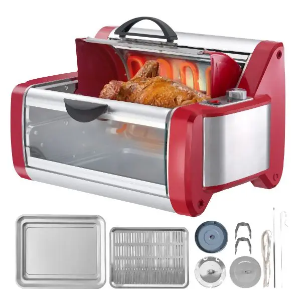 VEVOR Stainless Steel Shawarma Grill Machine Electric Gyro Rotisserie Doner, WSKRJ12LBSDRKHUB5V1