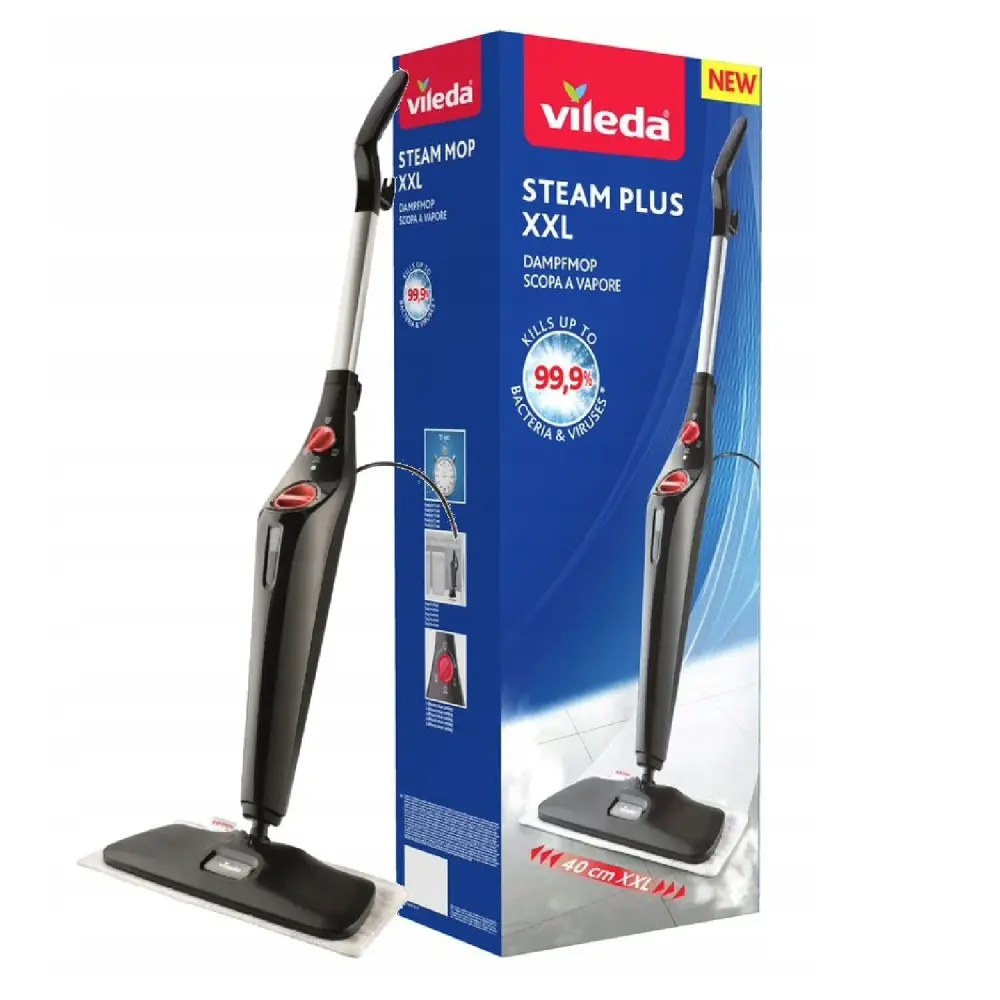 VILEDA 168935 Vileda Steam Mop Steam XXL Place 3.0 Folding Carpet Cleaning Pad Rotating Washable (EU PLUG)