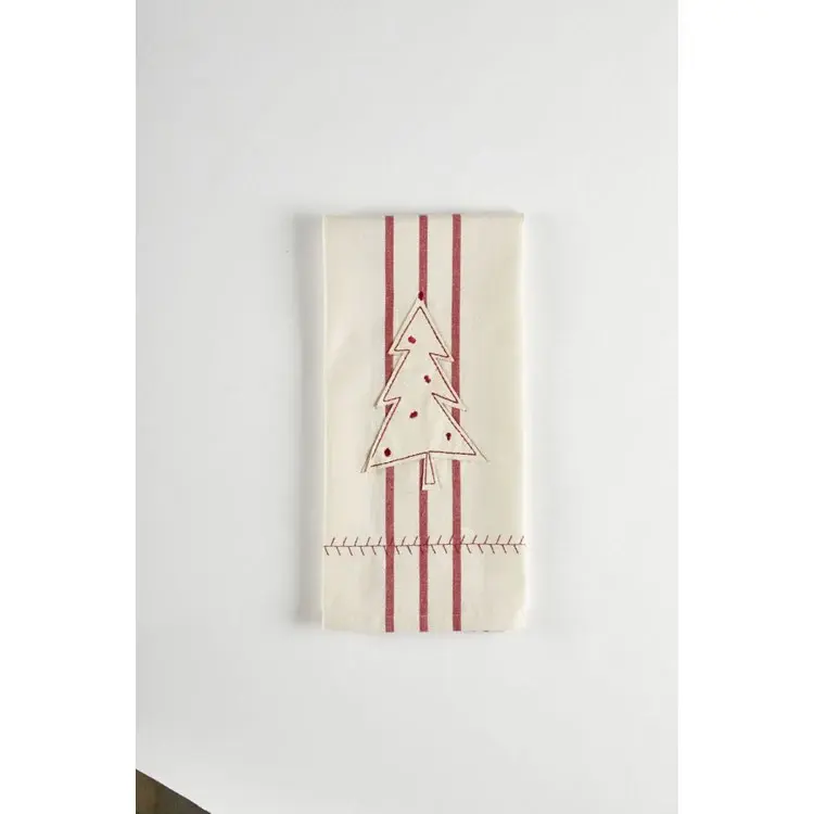 Holiday Tree Dishtowel-Embroidered Carpet Protection