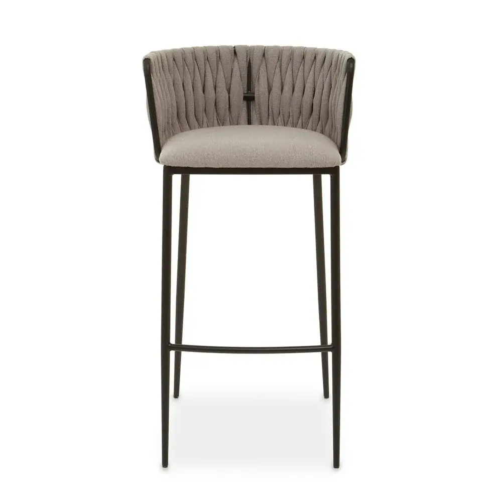 Giselle Bar Chair - Grey Fabric & Charcoal Frame | Lockable Door | Adjustable Shelves