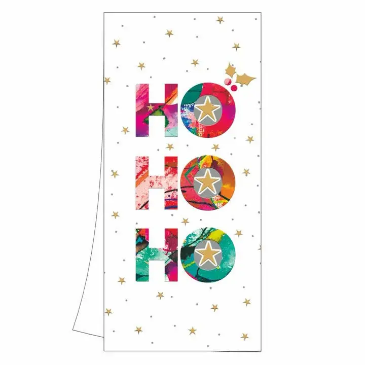 Rustic Wood HO HO HO - Kitchen/Bar Towel