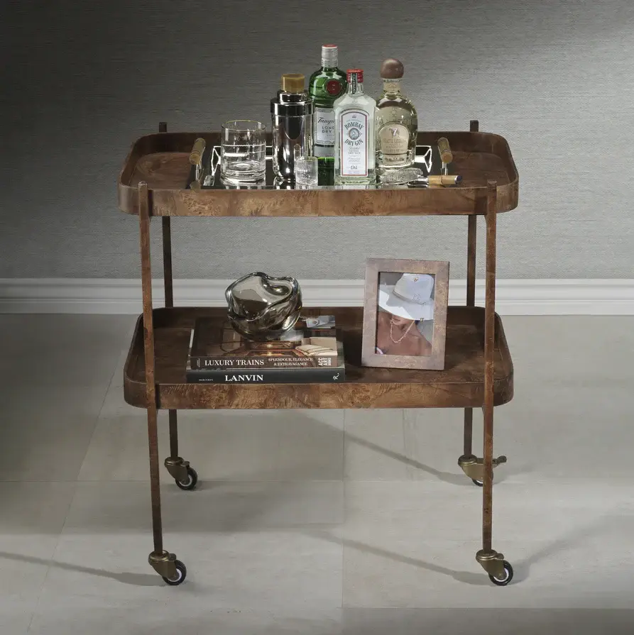 Backlit Glass Beneteau Bar Cart