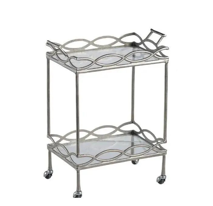 Silver & Glass Bar Cart