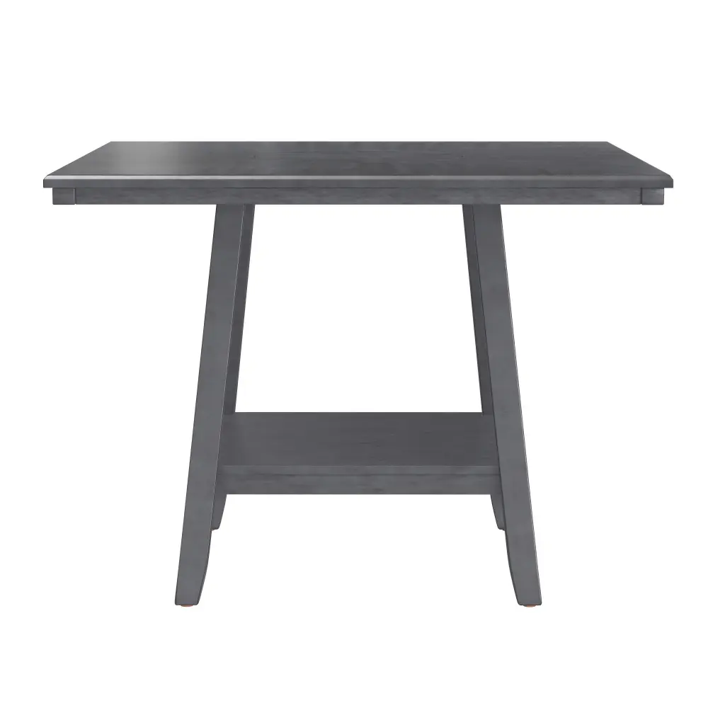 Counter Height Dining Table Tapered Base And Lazy Susan - Slate