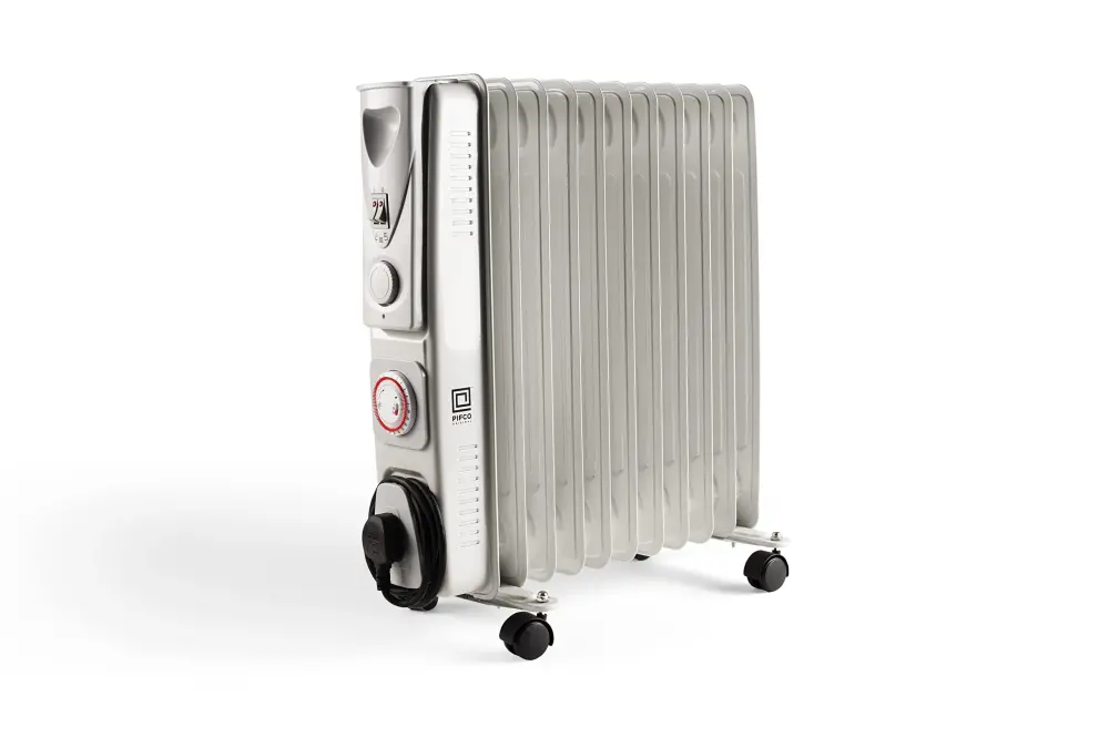 PIFCO Oil Filled Radiator 2500W 11 Fin Timer 3 Heat Settings 1000W, 1500W, 2500W Energy Streamlined Heaters 24hr Timer Oil...