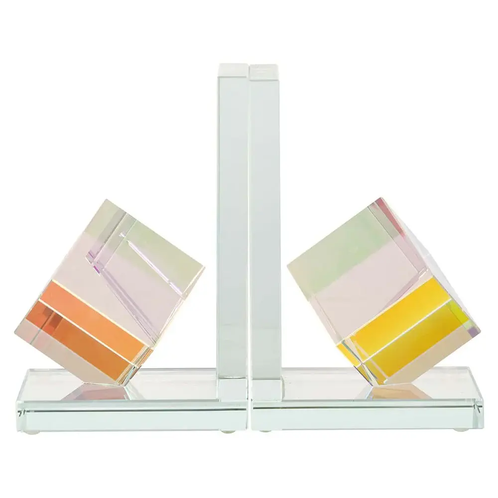 Blocks Glass Bookends
