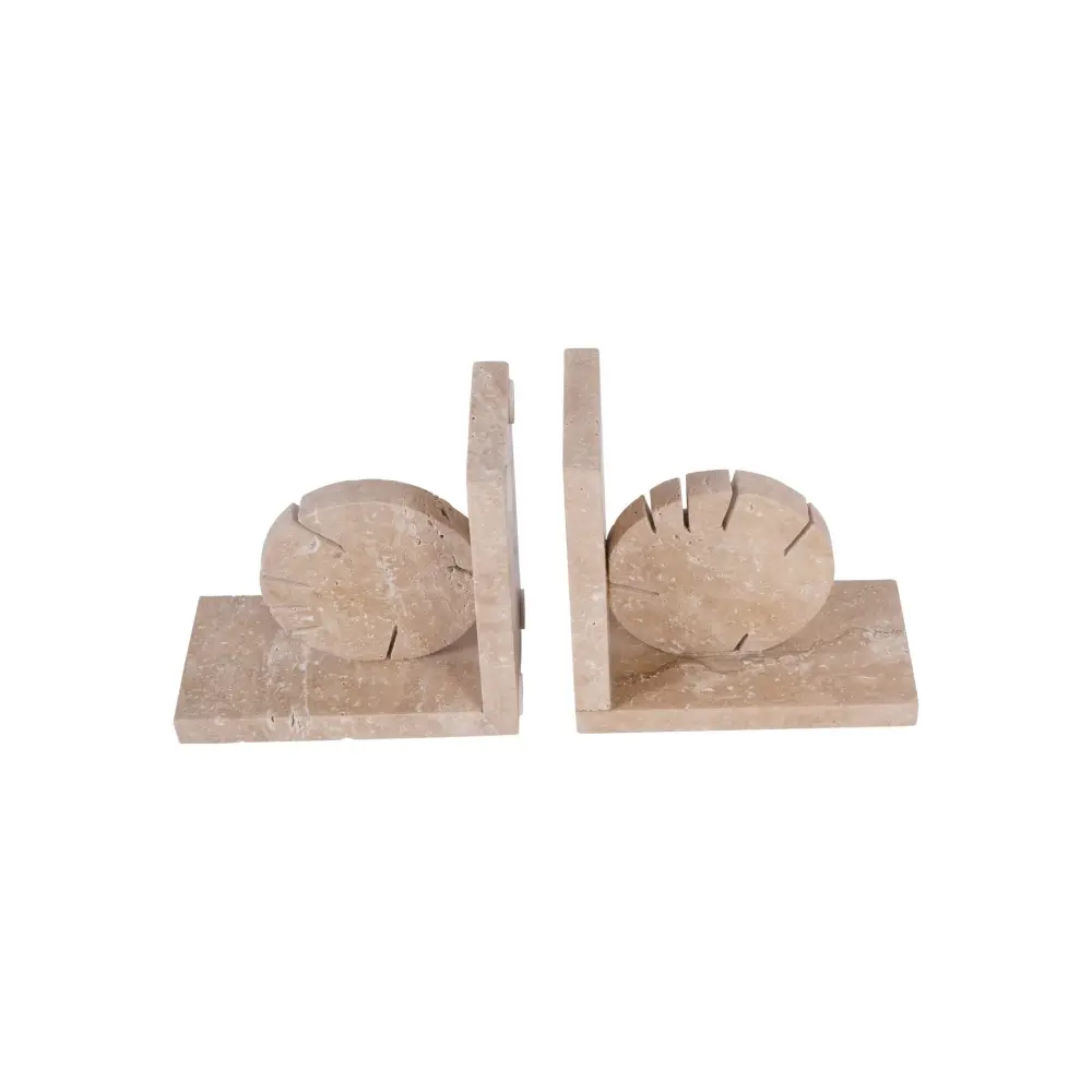 Catania Travertine Marble Bookends