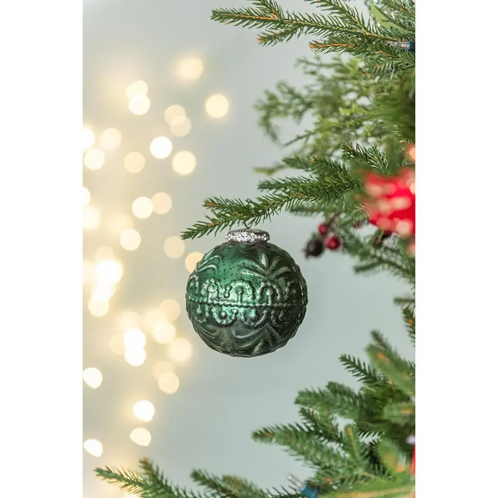Christmas Ball Ornaments, Glass Decorative Hanging Ball Christmas Tree Ornaments, Holiday Party Decorations (Set 6) - Olive
