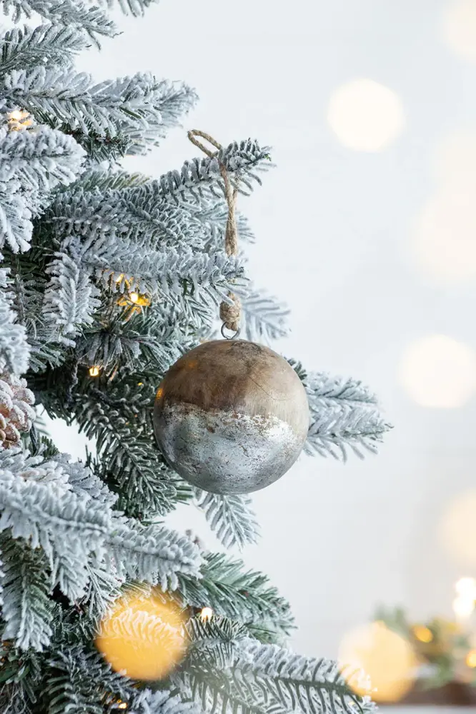 Christmas Ball Ornaments, Wood Decorative Hanging Ball Christmas Tree Ornaments Holiday Party Decorations