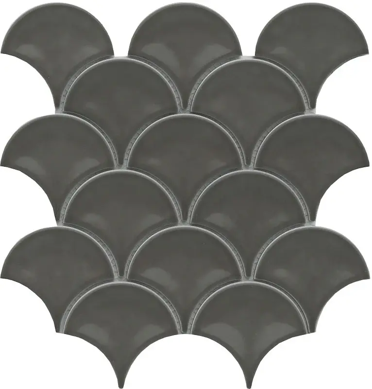 Emser Tile Reward Series F27REWAGR1011MFN Porcelain Mosaic Tile, 11 L Tile, 10 W Tile, Pressed Edge, Fan Pattern